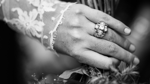 Bride with big ring