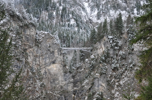 Bridge between mountains