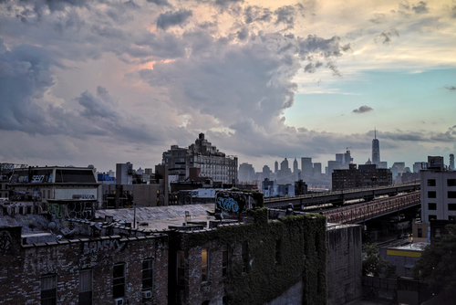 Hemel over Brooklyn, New York, Verenigde Staten