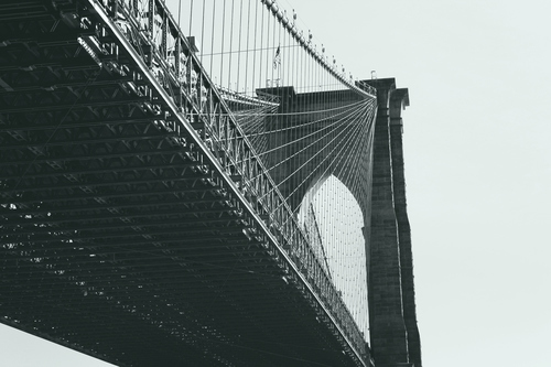 Ponte di Brooklyn in bianco e nero