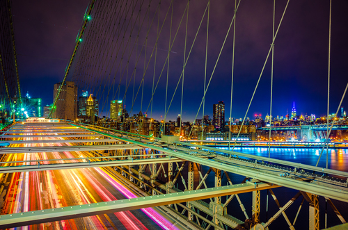 Lichten van de Brooklyn Bridge