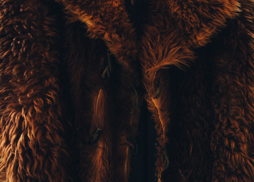 Manteau de fourrure brun
