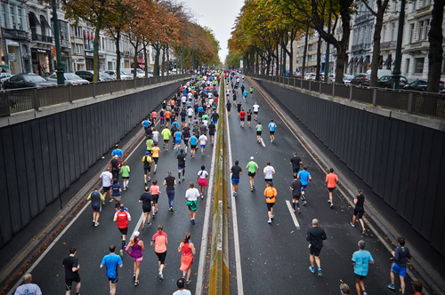 Corridori di maratona di Bruxelles