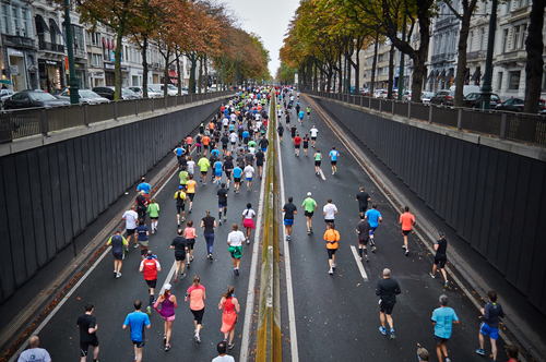 Corredores de maratona de Bruxelas