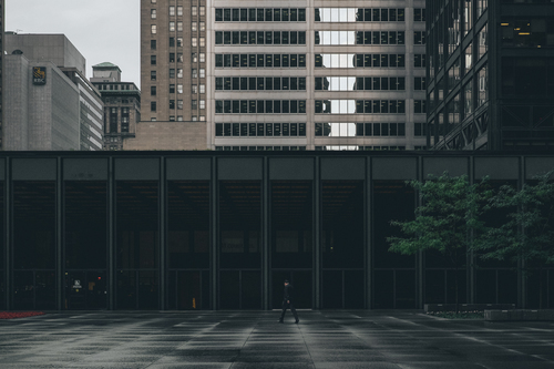 Businessman on a rainy day