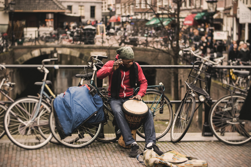 Street performer in Utrecht