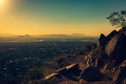 Pohled z Camelback Mountain, Phoenix, USA