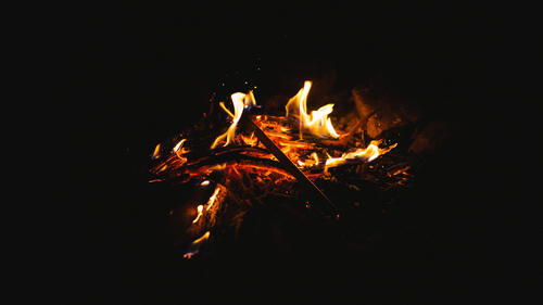 Campfire in the night