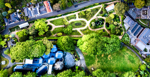 Top view of Candie Cardens in St. Peter Port, Guernsey