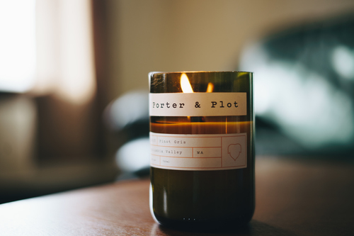 Burning scented candle