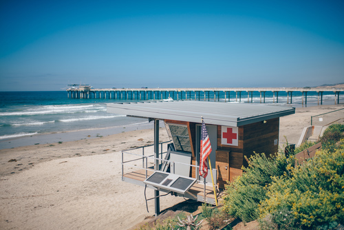 Estación de salvavidas en la playa