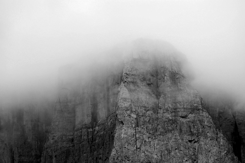 Mountain in the fog