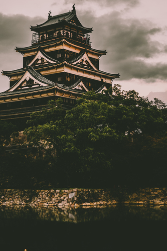 Японский замок с старых времен
