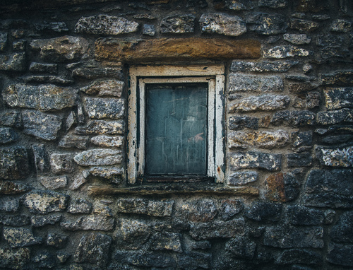 Closed window of a house