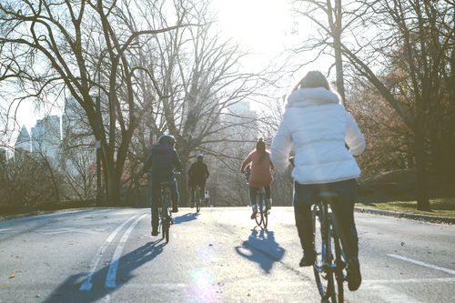 Bicicliști în Central Park
