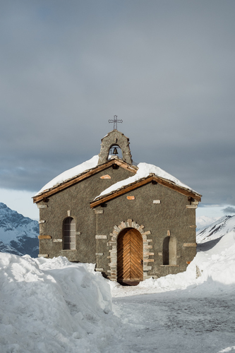 Chapel in the snow