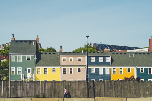 Colorful facades in the street