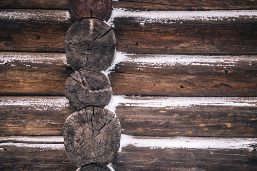 Wooden cabin wall