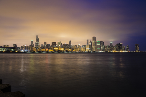 Chicago při západu slunce