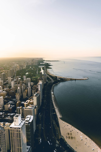 Берег Чикаго с воздуха