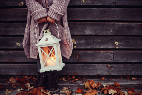 Child with a lantern