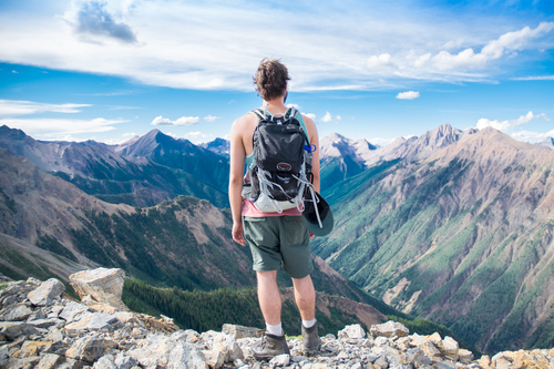 Hiker på toppen