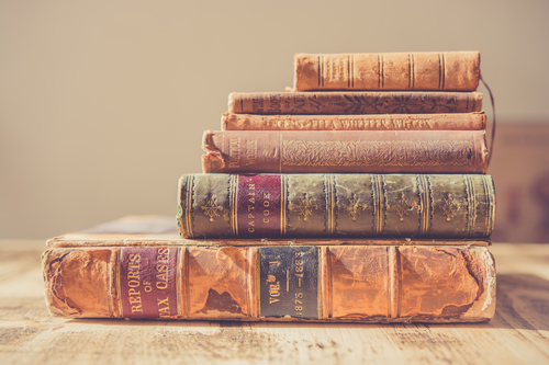 Old books stack