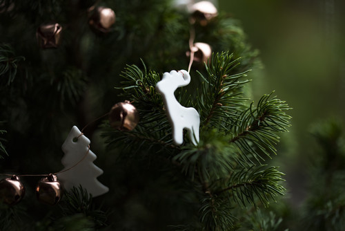 Decorations on Christmas tree