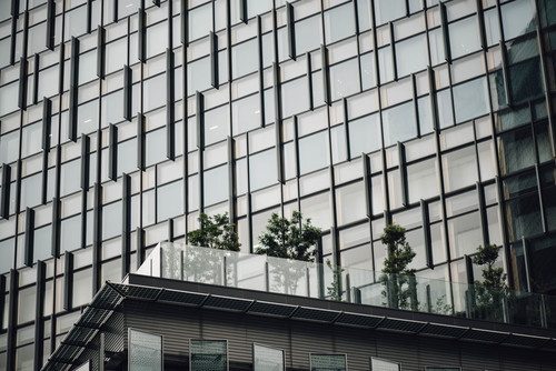 Terrazza edificio in vetro