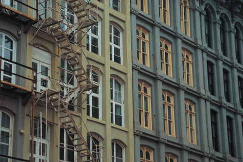 Facade with stairs