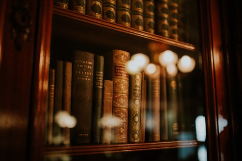 Books on a shelf