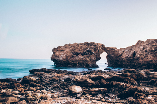 Cliffs on seashore