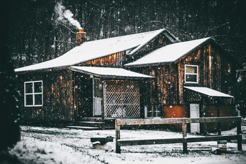 Klassieke winter cabine