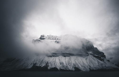 Cloud-shrouded mountain