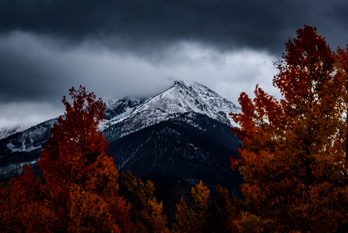 Nublada tarde de otoño en las montañas de Silverthorne