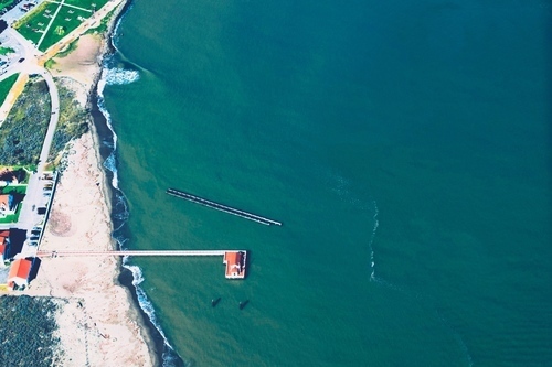 Coastline drone view