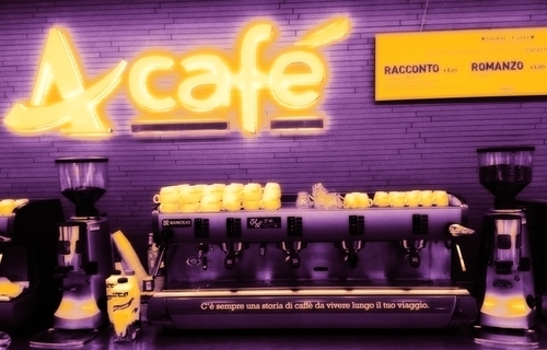 Segno al neon del caffè