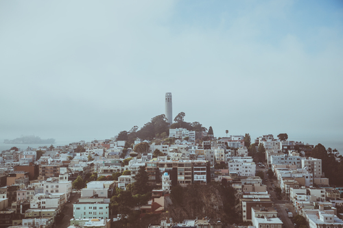 Vy över Coit Tower, San Francisco