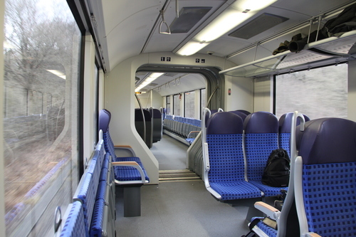 Empty train in motion