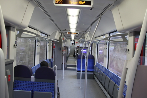 Empty interior of a passenger train
