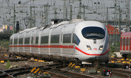 High-speed white train