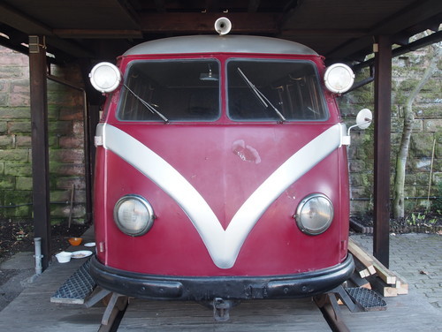 Antiga locomotiva exibida no Museu