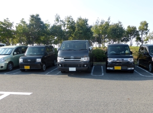 Japanese cars on parking
