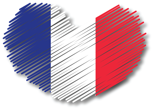 Coração patriótica francês