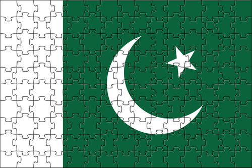 Pakistani flag made of puzzles