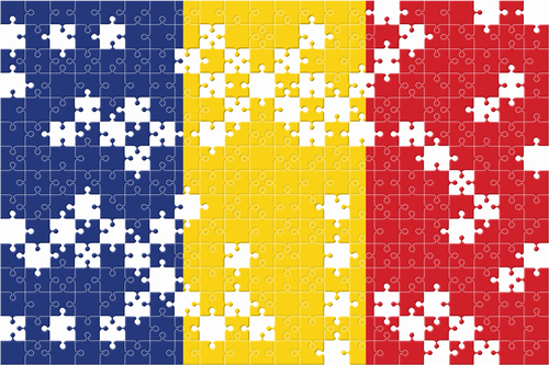 Flag of Romania made of puzzles