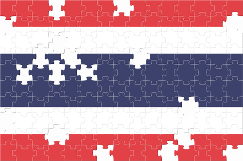 Vlag van Thailand gemaakt van puzzels