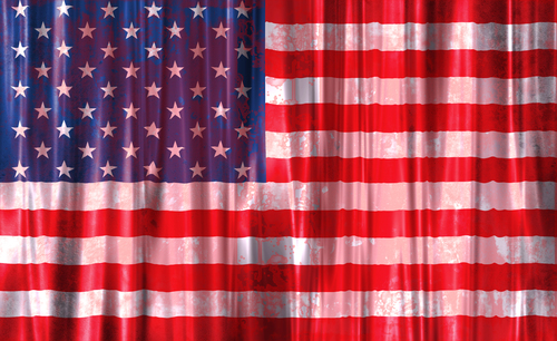 Drapeau des USA trempée dans le sang