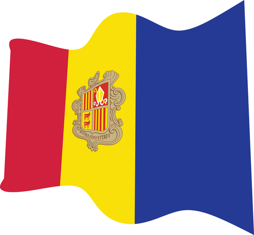 Wavy flag of Andorra