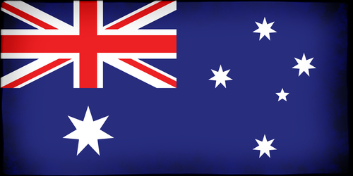 Australská vlajka černým inkoustem překrytí